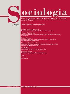 cover image of Sociologia n. 1/2014